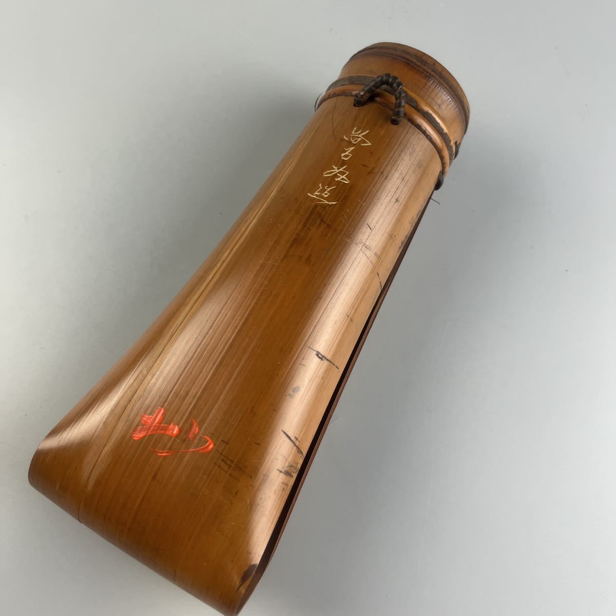 竹籠 在銘 花生 時代物 三点まとめて 竹製 花生け 花器 在銘 竹工芸 竹