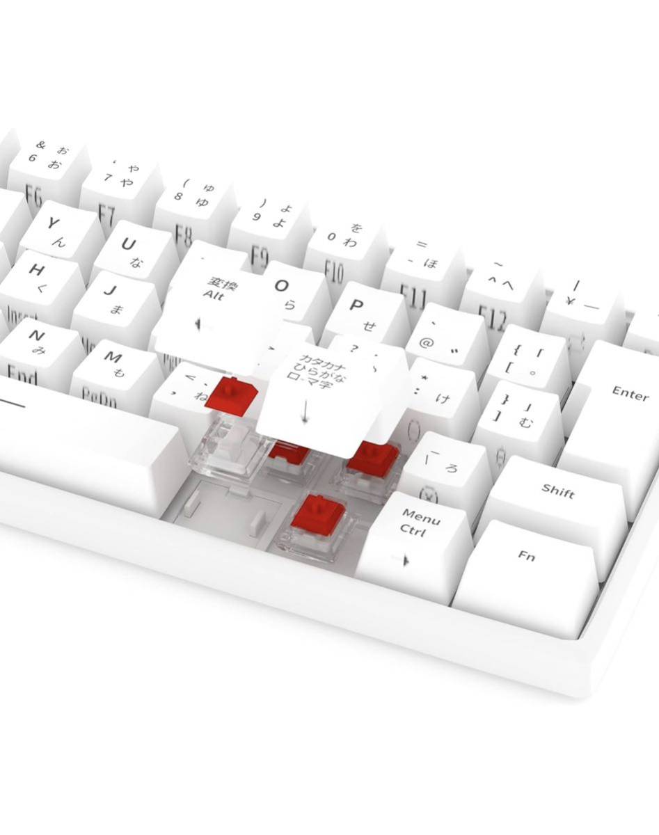 WENRUI メカニカルキーボード 日本語配列 機械式 ゲーミングキーボード Bluetooth 無線USB2.4G 赤軸_2