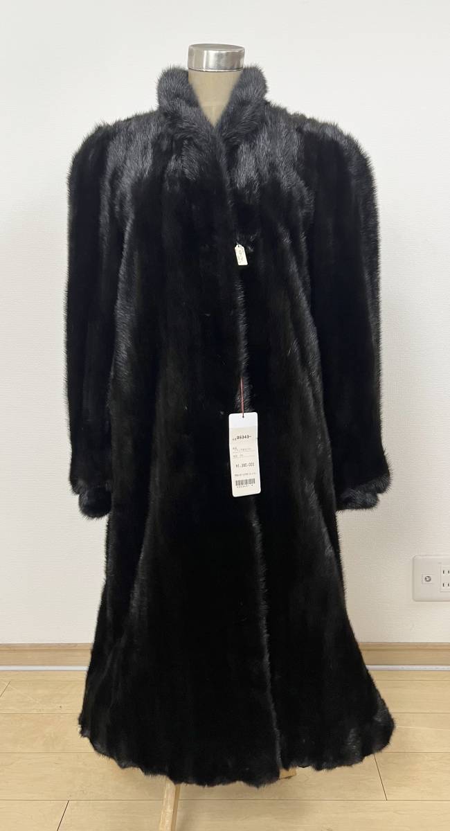 【未使用品】ブラックミンク　超ロングコート　116㎝　SAGAMINK