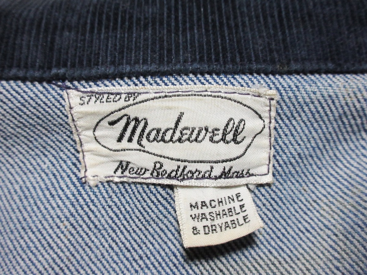 ヴィンテージ MADEWELL メイドウェル 襟コーデュロイ デニム 