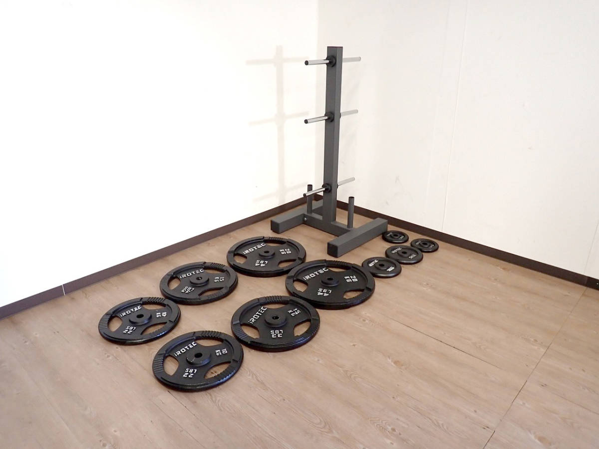 中古 バーベルプレート iROTEC アイロテック ダンベル 20kg×2枚 15kg×2