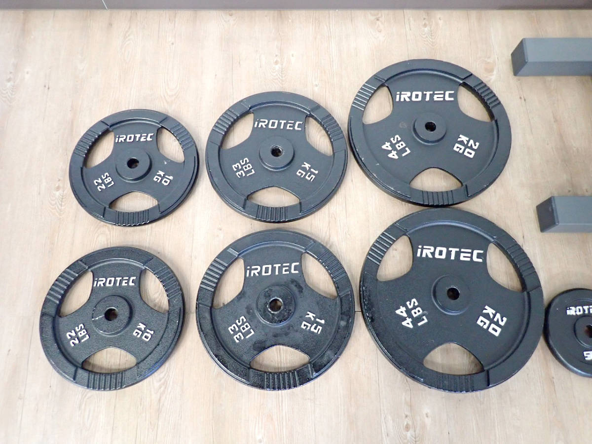 中古 バーベルプレート iROTEC アイロテック ダンベル 20kg×2枚 15kg×2