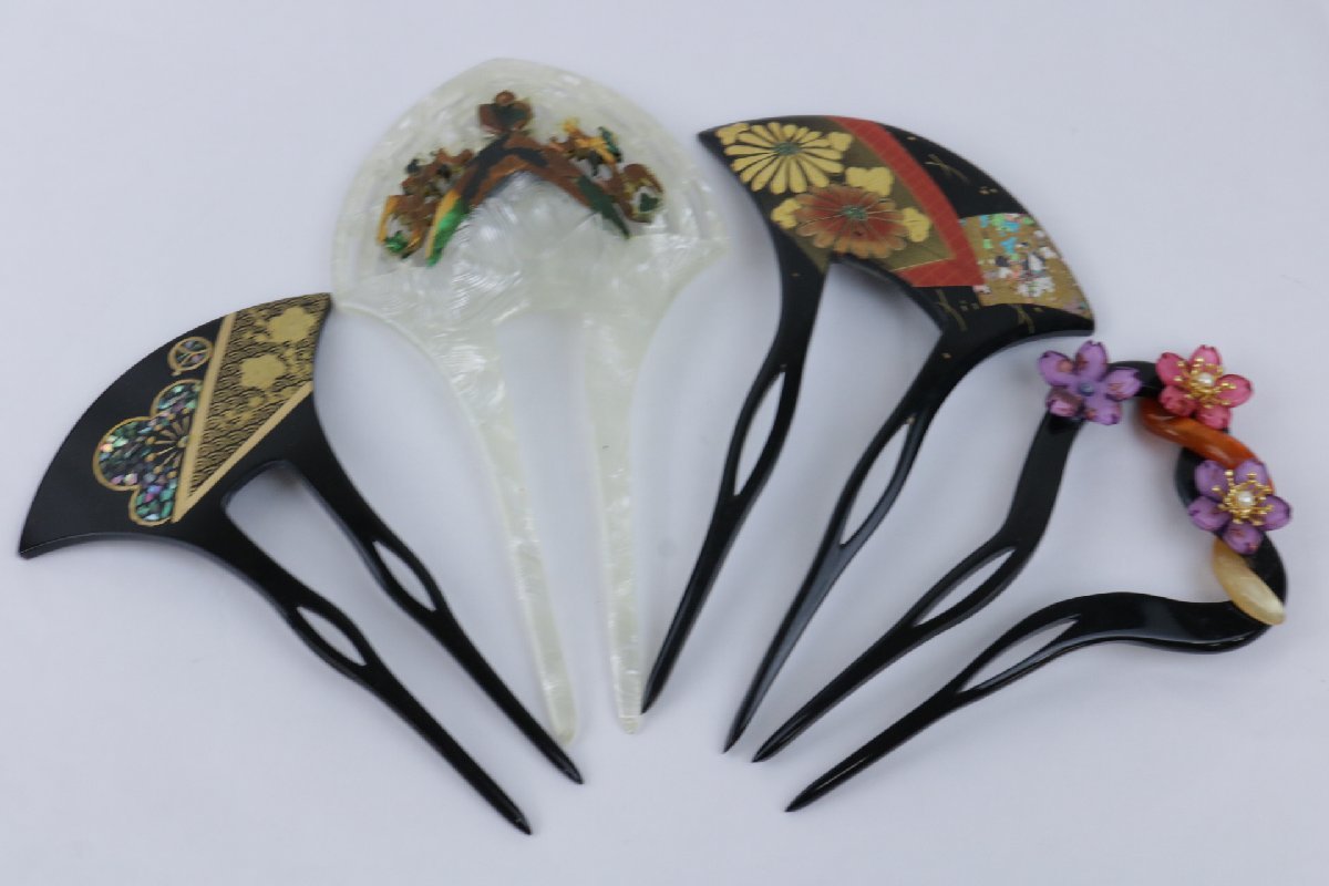 在銘 かんざし くし 簪 笄 櫛 髪飾り まとめて 大量 鼈甲 螺鈿 金彩 和装小物 アンティーク べっ甲 ★いろどり★3 ＼まとめ割☆終了間近／ 和装 髪飾り 成人式 振袖 通年用