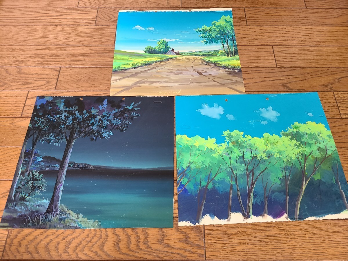 直筆背景画 3枚セット 検 セル画 原画 日本アニメーション