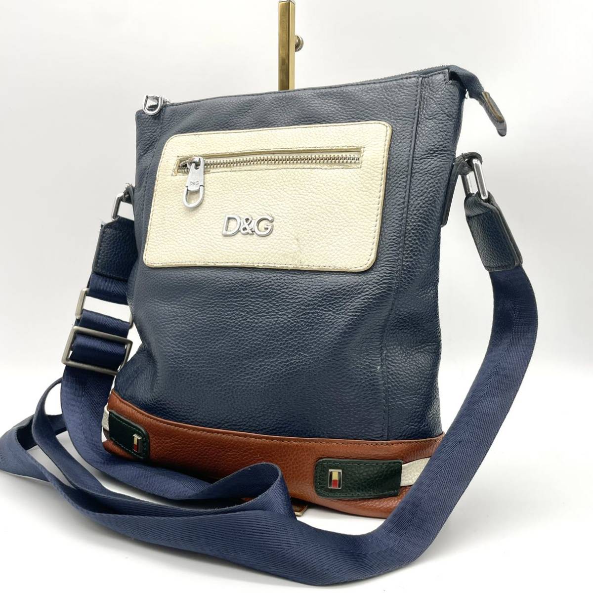 1円〜 ドルチェ&ガッパーナ ショルダーバッグ メンズ ロゴ金具 バイ 