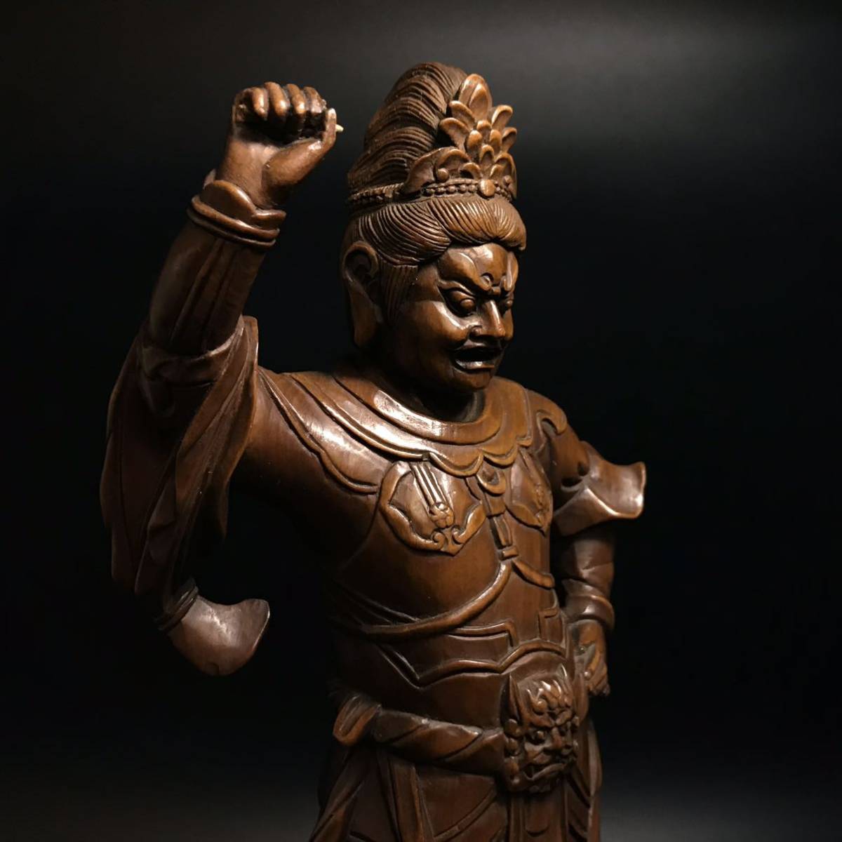 木彫【多聞天像】力士像　仏教美術　17-2