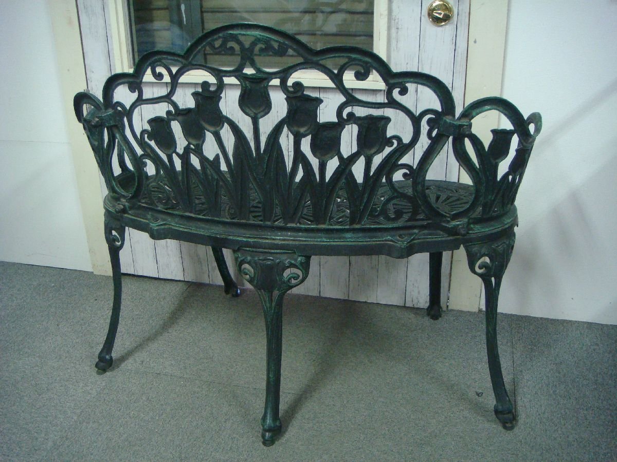 MB/H14AD-DA8 スチール製 ガーデンベンチ ベランダ ガーデンチェア 幅105cm 奥行60cm 高さ