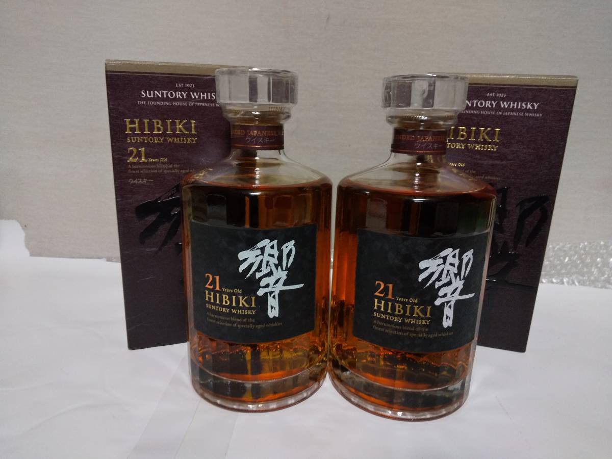 《サントリーウイスキー》響…21年/~2本SET…未開封：未開栓：化粧箱付/~AGZ818BAA
