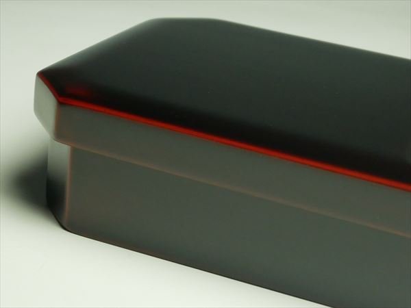 K263 高級漆器 天然木 漆塗 溜塗 内朱 仕切付 隅切 弁当箱 二客 漆塗り 漆器の井助 木製 筑城築良（作） 小堀宗通箱書 響樹