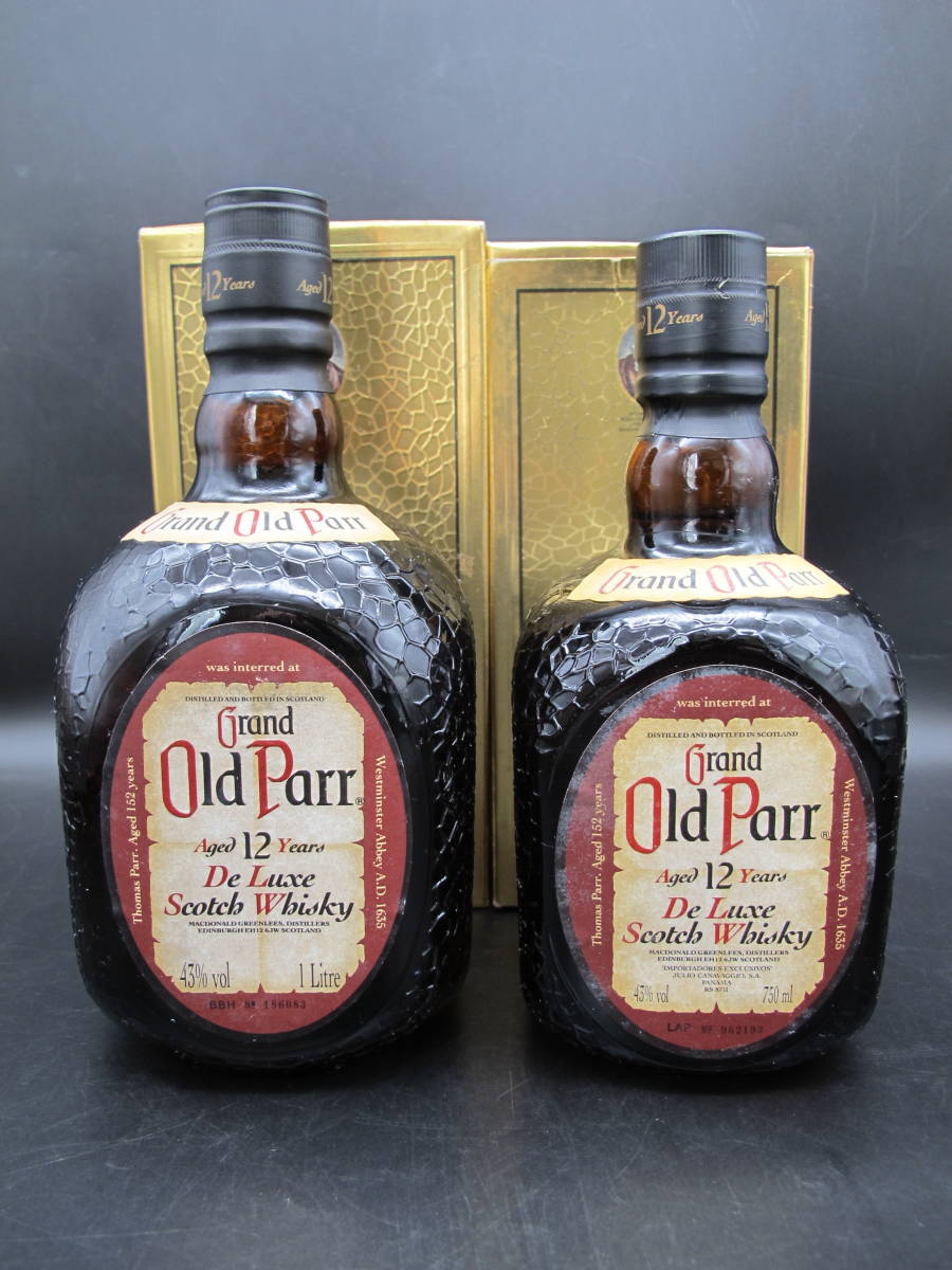 Old Parr オールドパー 12年 スコッチ ウイスキー 1000ml/750ml 43％【未開封品】古酒 2本セット