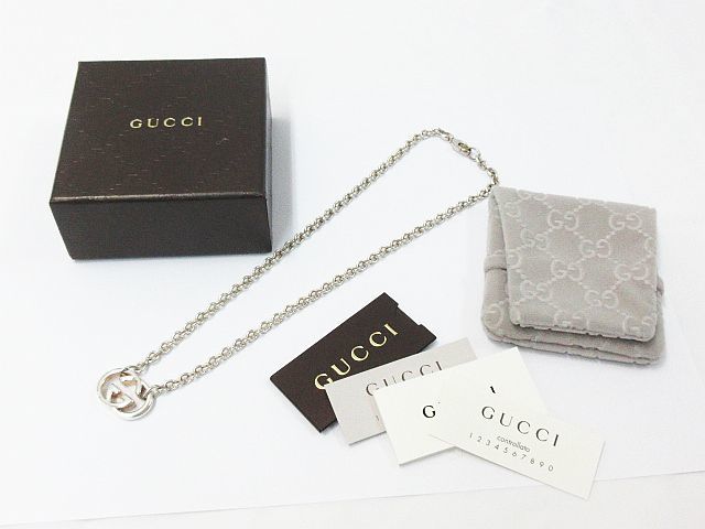 ■ GUCCI グッチ インターロッキングG AG925 シルバー ネックレス 重量約28g アクセサリー 箱 保存袋付き