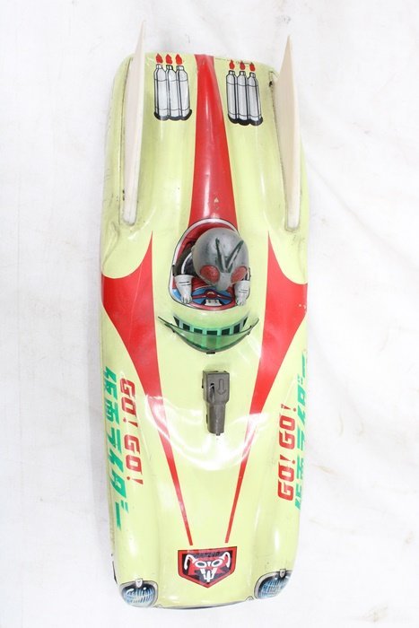 当時物 アオシン GoGo 仮面ライダー1号 レーシングカー ブリキ 1970年代