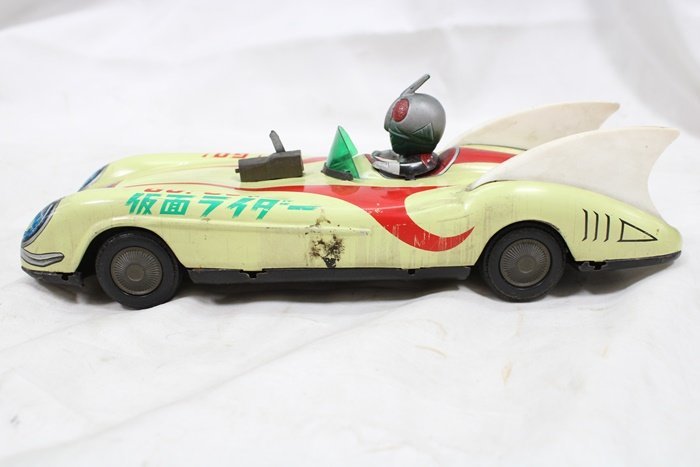 当時物 アオシン GoGo 仮面ライダー1号 レーシングカー ブリキ 1970年代