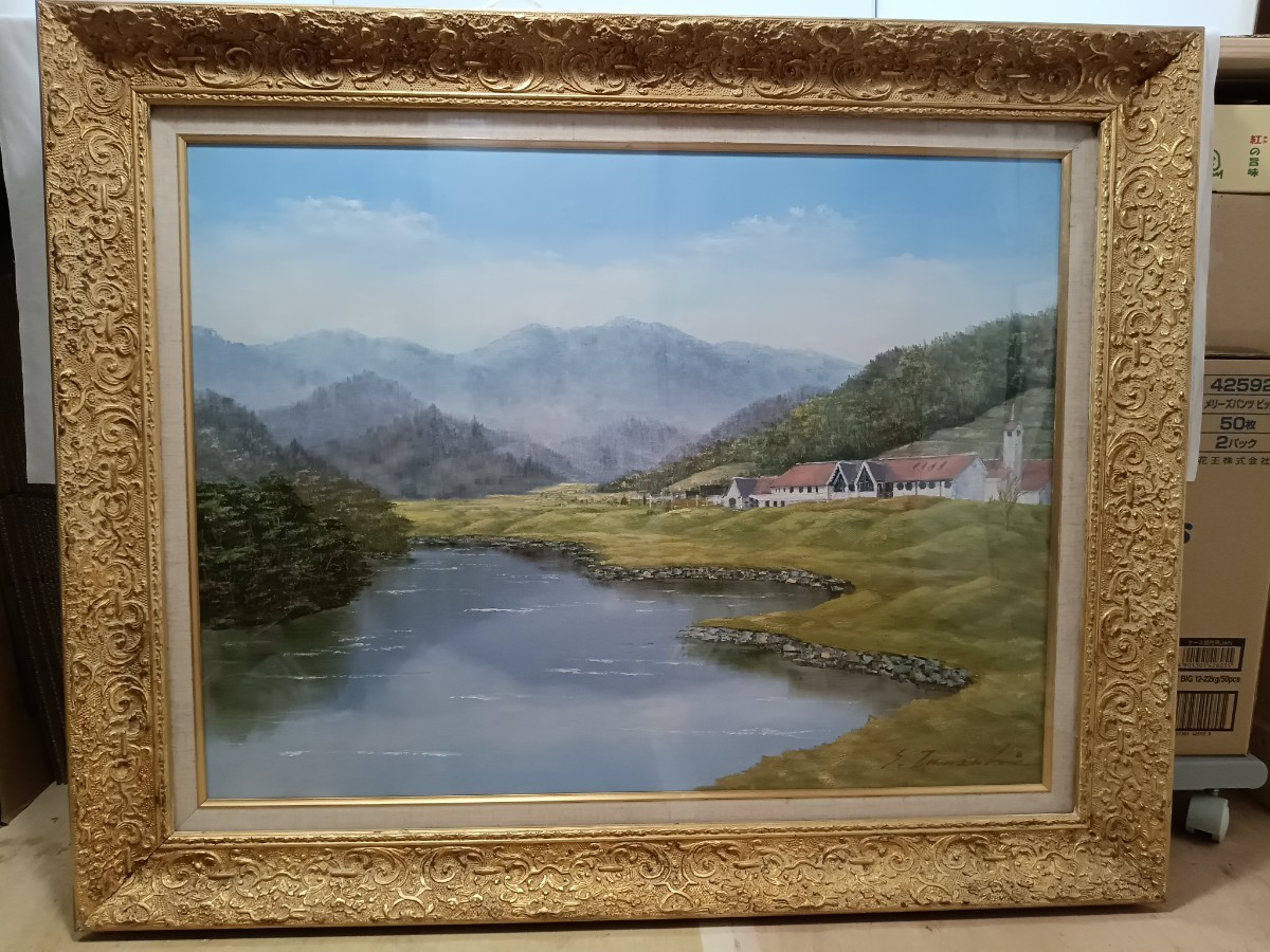 絵画　 油絵 　風景画　岩崎千明　肉筆　真作　