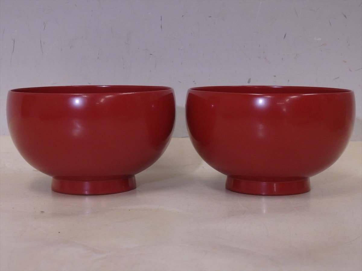 輪島塗　高級漆器　漆芸　しばた　柴田康時作　長寿椀 輪島塗 柴田康時作/銘有 堅牢 長寿椀2客 木箱 木製漆器 直径11cm 高さ