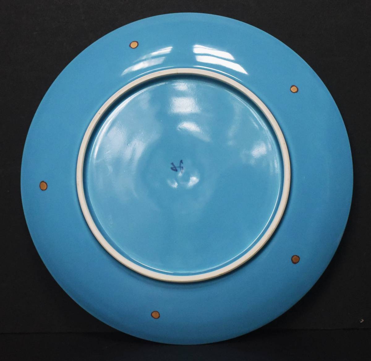 人間国宝の加藤卓男◇幸兵衛窯◇青釉金彩魚紋大皿◇