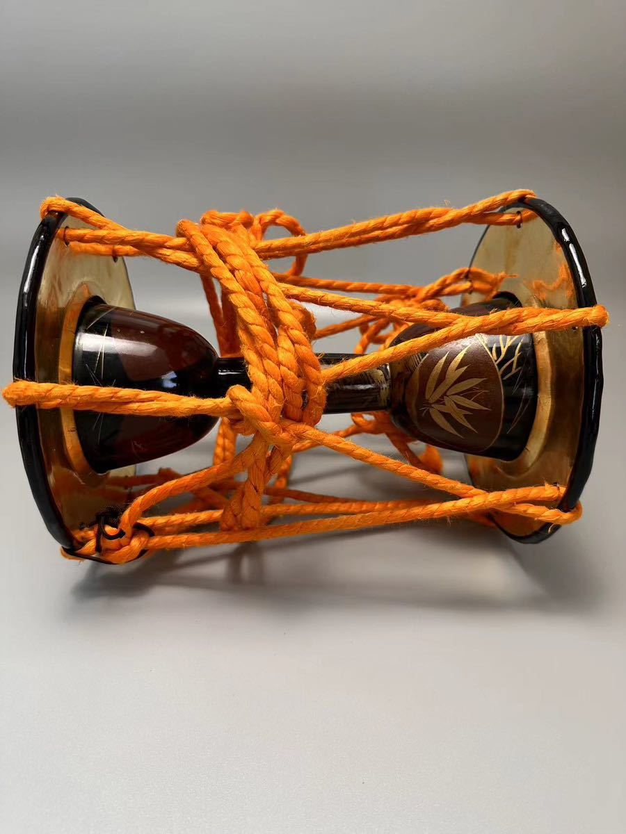 N0145A5 蒔絵小鼓 蒔絵葉紋 和楽器 雅楽器 打楽器 雅楽 能楽 神楽 狂言