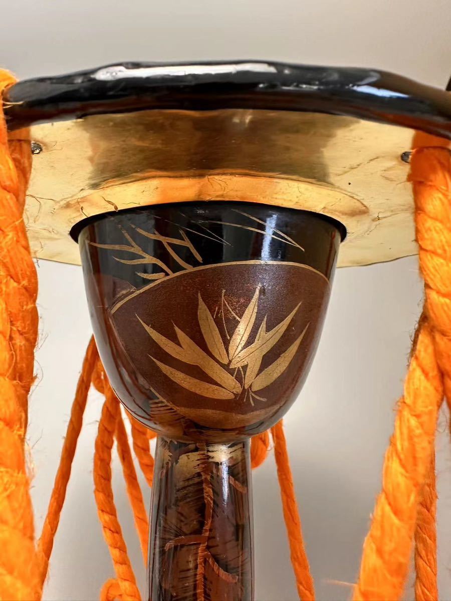 N0145A5 蒔絵小鼓 蒔絵葉紋 和楽器 雅楽器 打楽器 雅楽 能楽 神楽 狂言