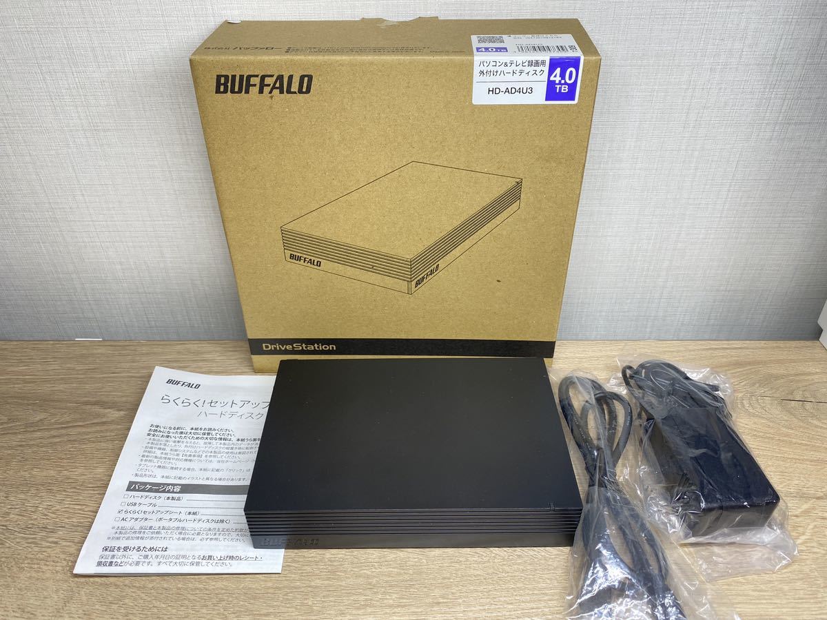 新古品】BUFFALO HD-AD4U3 外付けハードディスク 4TB 【公式通販】