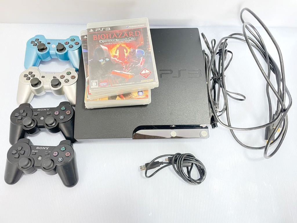 PS3 CECH-2000A 動作未確認　ソフト4個　コントローラー4個　hdmi、電源、充電各種コード