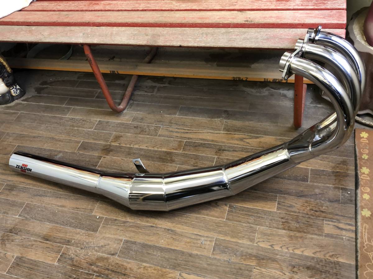 【SALE，100%新品】 kawasaki kh400 用 ゼンシン芋ロング メッキ集合菅 マフラー 400ss(マフラー本体（社外）)｜売買されたオークション情報、yahooの商品情報をアーカイブ公開 - オークファン カワサキ用