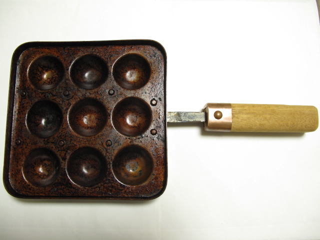 安福 銅製 明石焼き器 たこ焼き器 9個穴 - TAKOTTO of imono [銅製品