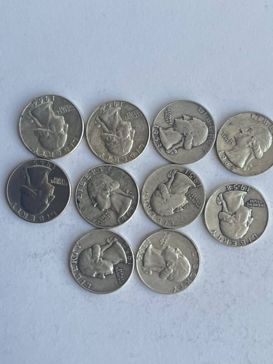 アメリカ 25セント ワシントン 古銭」の人気商品一覧 アメリカ 25セント銀貨 10枚 銀貨