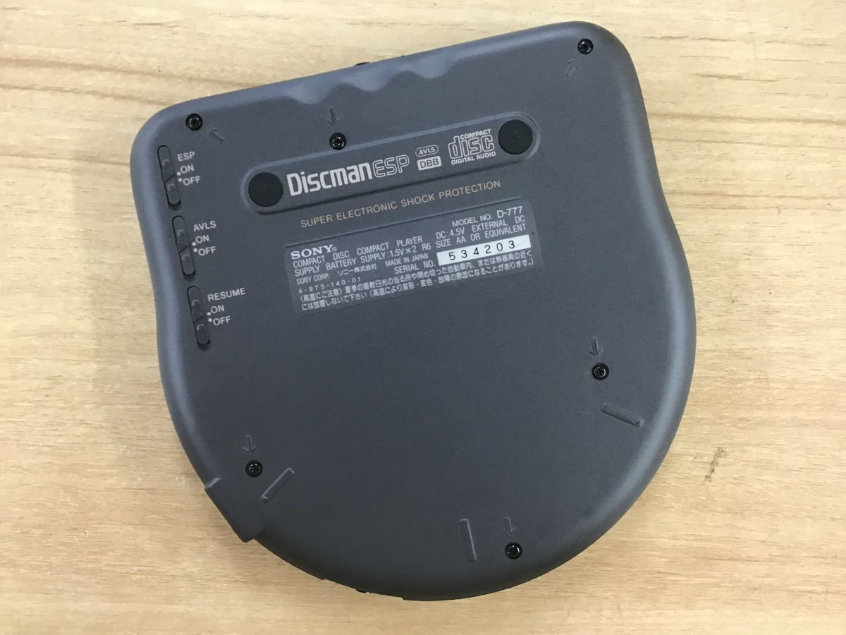 SONY D-777 ソニー ディスクマン CDプレーヤー Discman◇ジャンク品