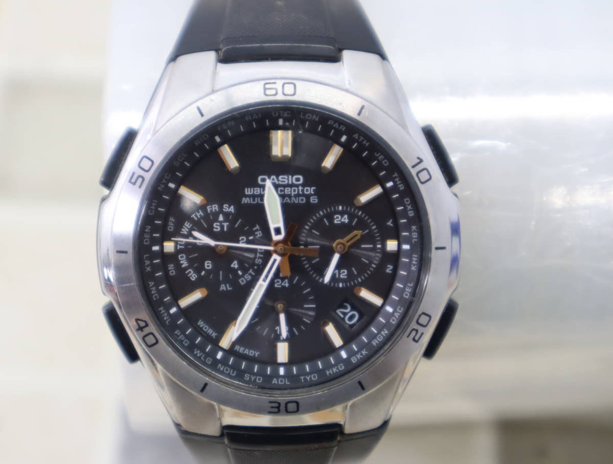 ∝ クロノグラフ｜電波ソーラー 腕時計 ラバーベルト｜CASIO カシオ 