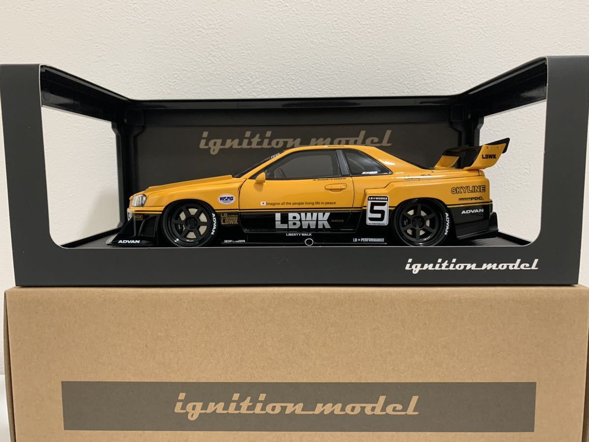 1:18 Nissan E-R34 Silhouette Skyline GTR -- Liberty Walk Blue -- Ignit