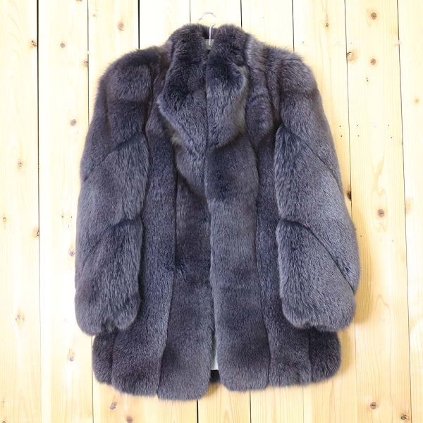 PT12015] サガフォックス 毛皮 コート 銀サガ パープル系 SAGA FOX 
