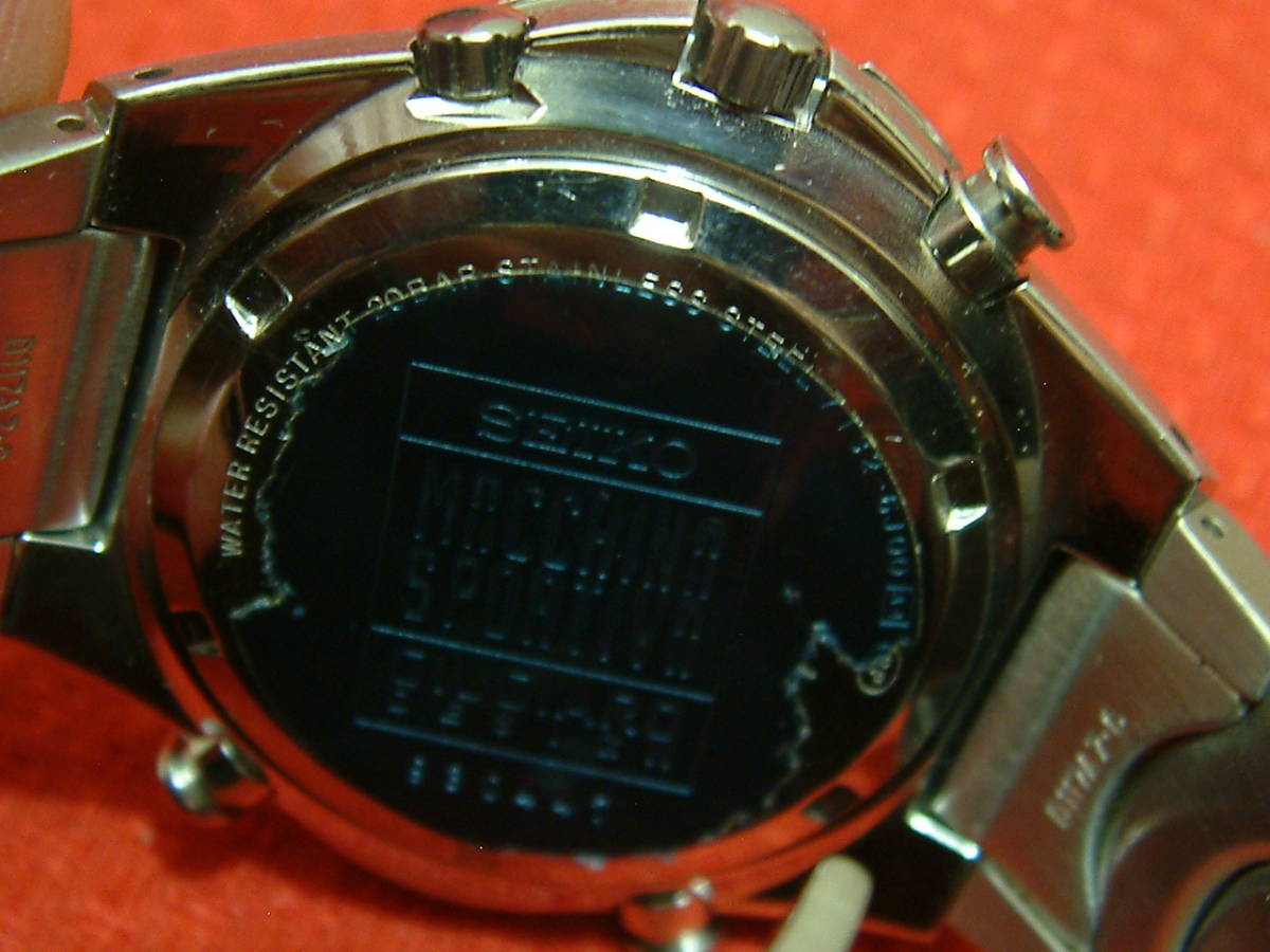 Seiko 7T32-6J00 セイコー オレンジ系文字盤 メンズ腕時計 Analog