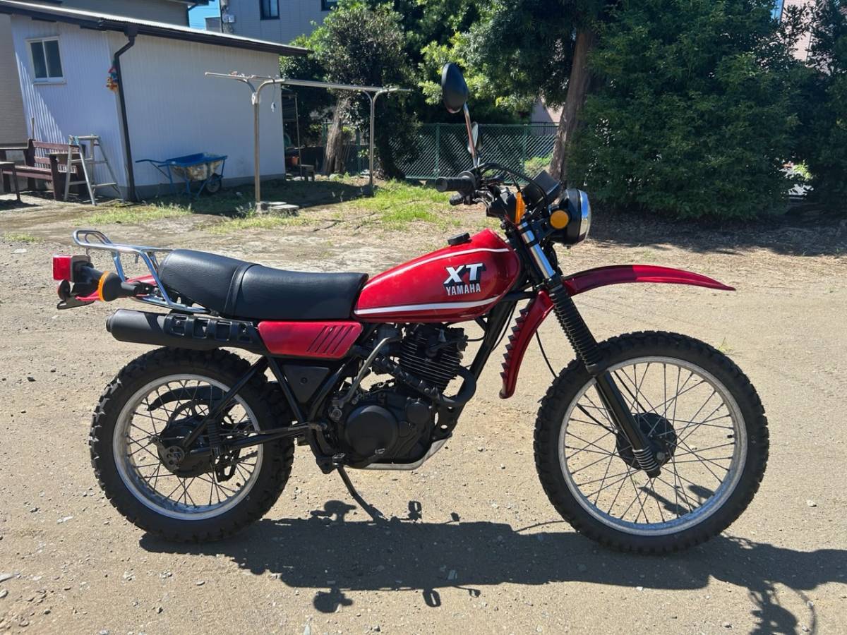 ヤマハ XT250 3Y5 初期型 部品多数使用 12V化 純正リアキャリア付 実動 