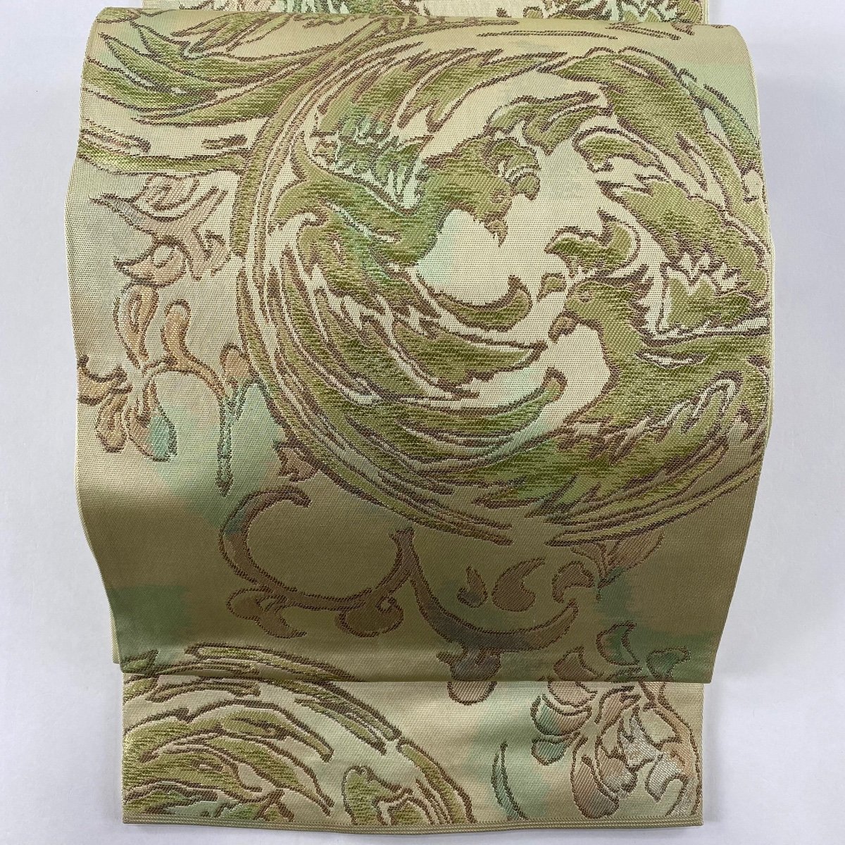 袋帯 六通 箔 川島織物 正絹 秀品 金糸 美品 中古 鳥 草花 唐織