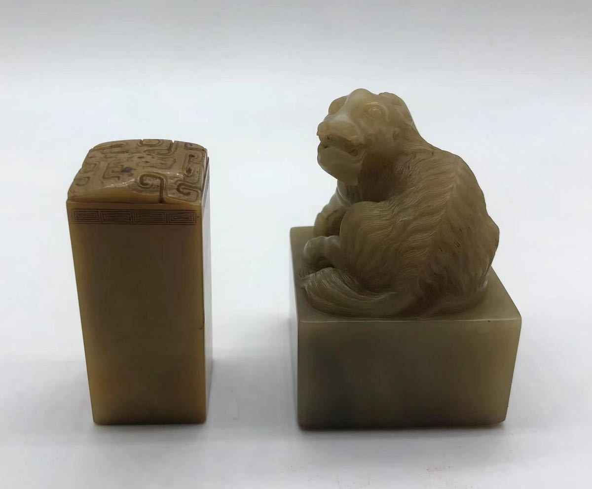 古印材 中国美術 篆刻 寿山石 旧蔵 書道具 時代物 【公式通販】