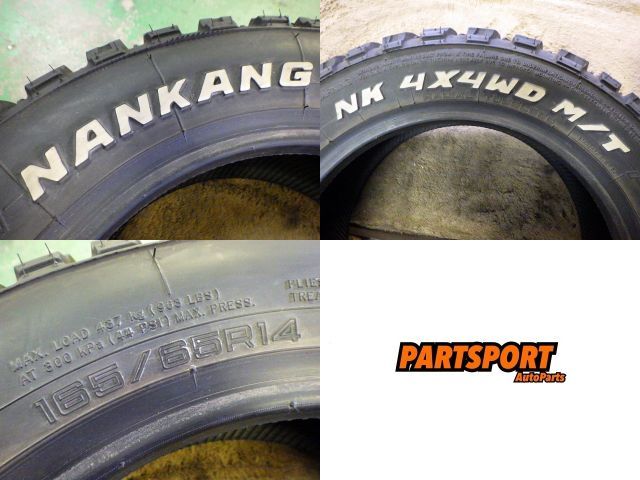 ☆ナンカン NK 4×4WD M/T FT-9☆タイヤ 4本セット 165/65R14 MTタイヤ