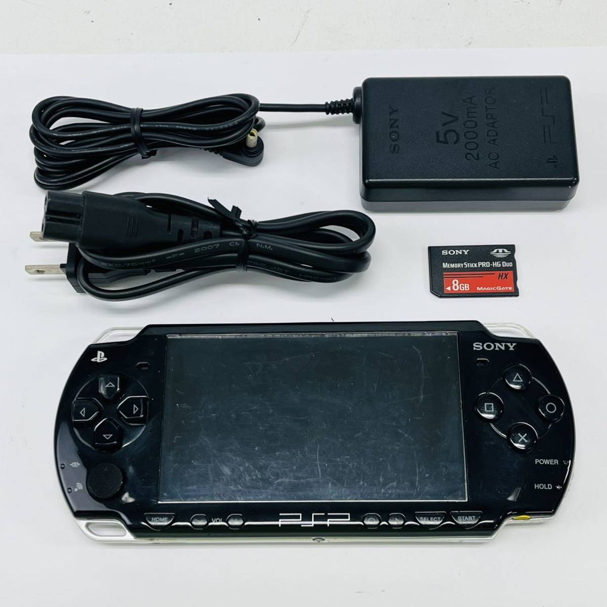 ☆希少・送料無料・1円〜☆ SONY プレイステーションポータブル PSP-2005 PB 韓国版 ブラック 本体 アダプター メモリースティック セット