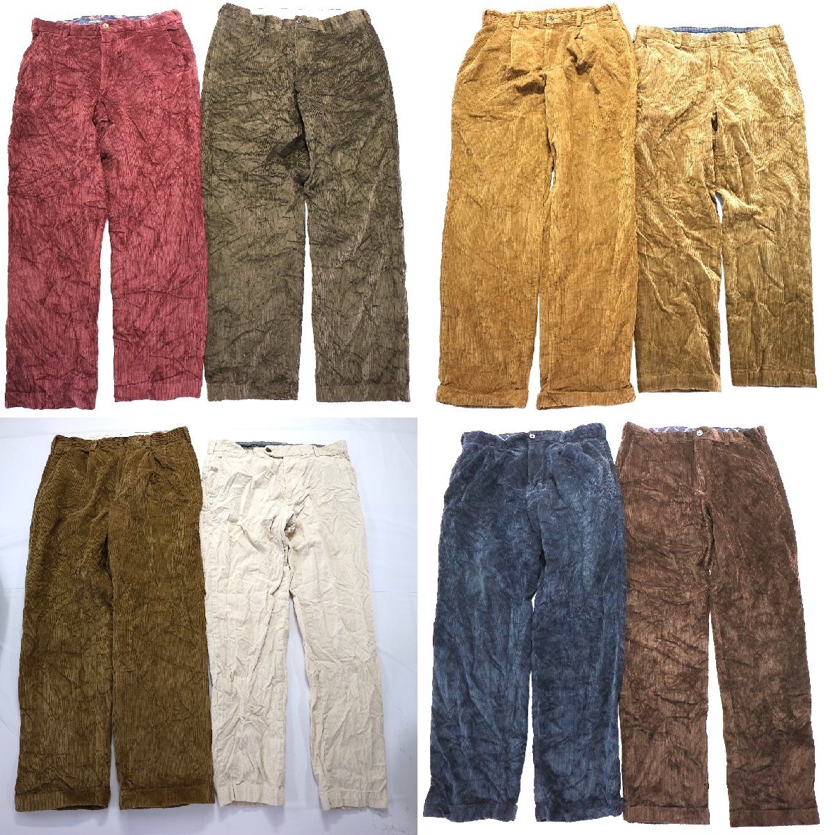 ◎ブルックスブラザーズコーデュロイパンツ set アメカジ 他 (メンズW34) 8枚セット まとめ売り 古着卸 1円スタート CP15 MP9150