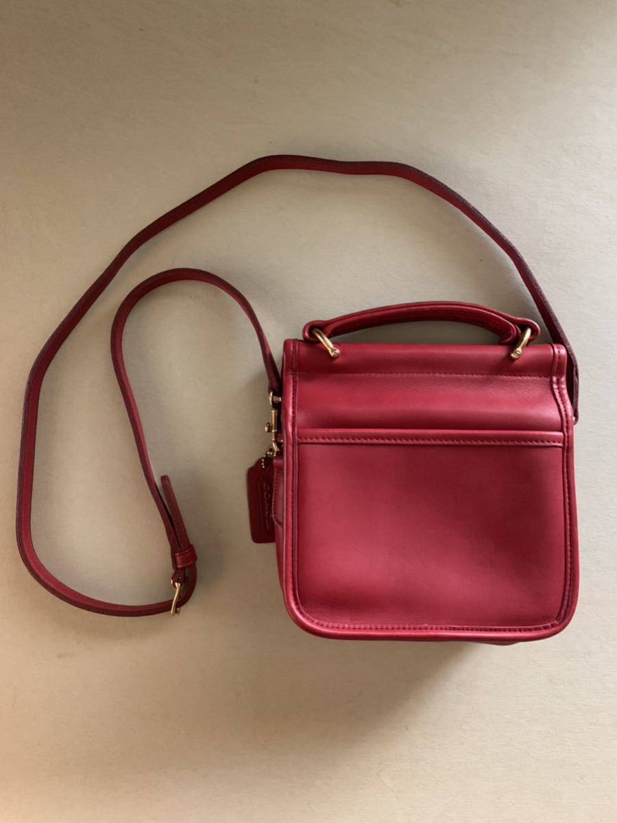 送料無料】COACH(コーチ ) オールド ショルダーバッグ 赤 レッド No 