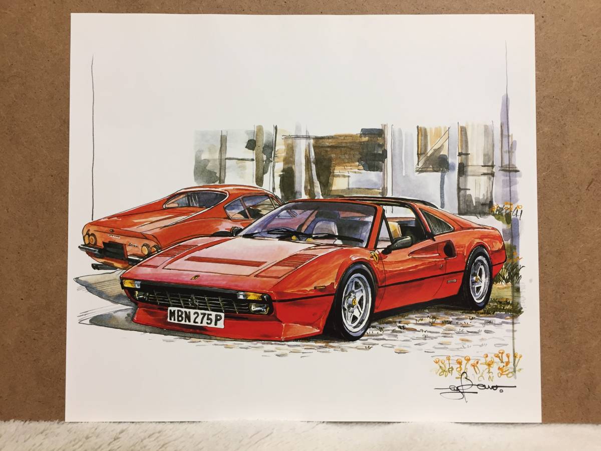 正規品 絶版】Bowイラスト フェラーリ 308GTS カーマガジン 207 