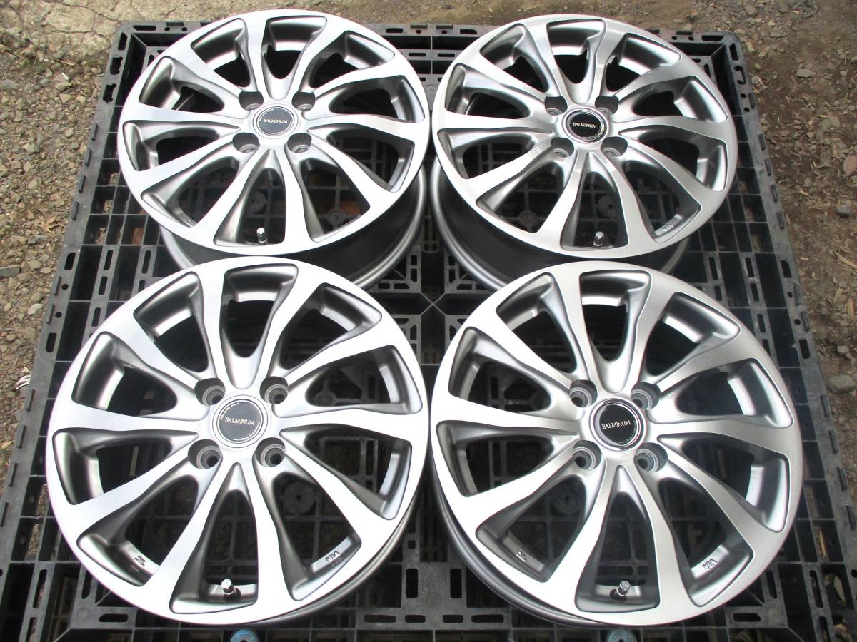 きれいめ 美品 BS バルミナ TR10 15インチ 4穴 100 5.5J 42 アクア 