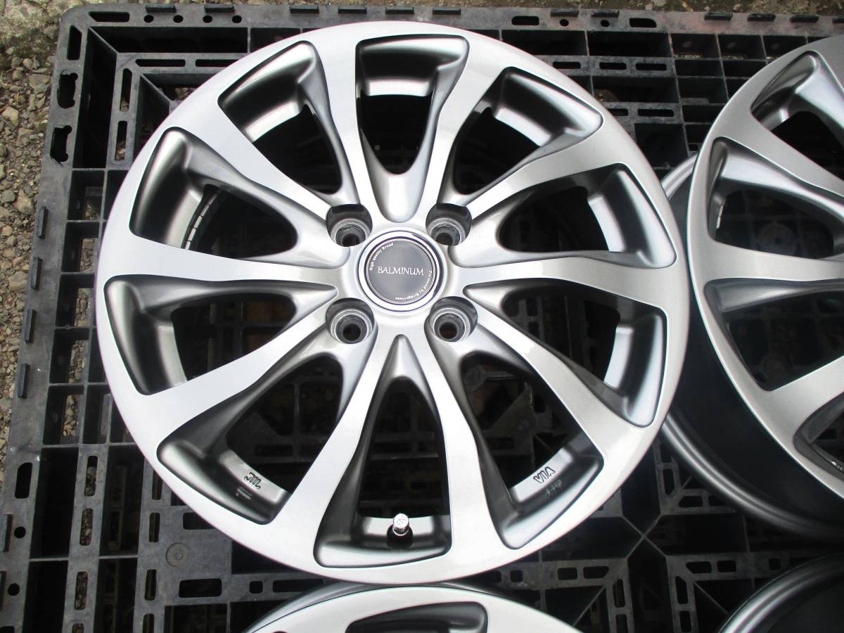 きれいめ 美品 BS バルミナ TR10 15インチ 4穴 100 5.5J 42 アクア 
