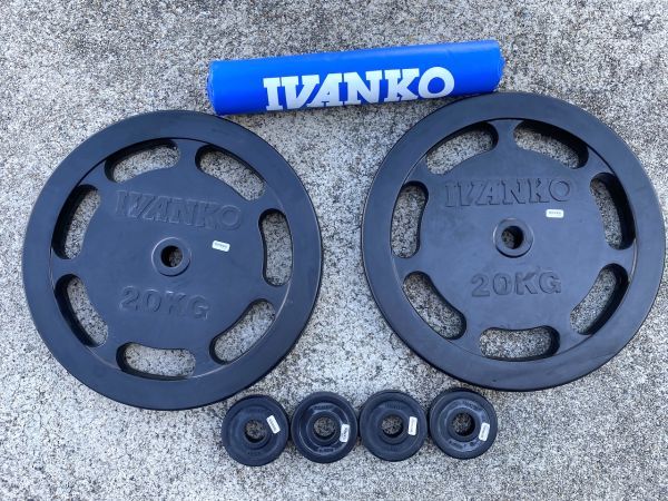 A824】手渡し限定 IVANKO ウエイトプレート オリンピック ラバー