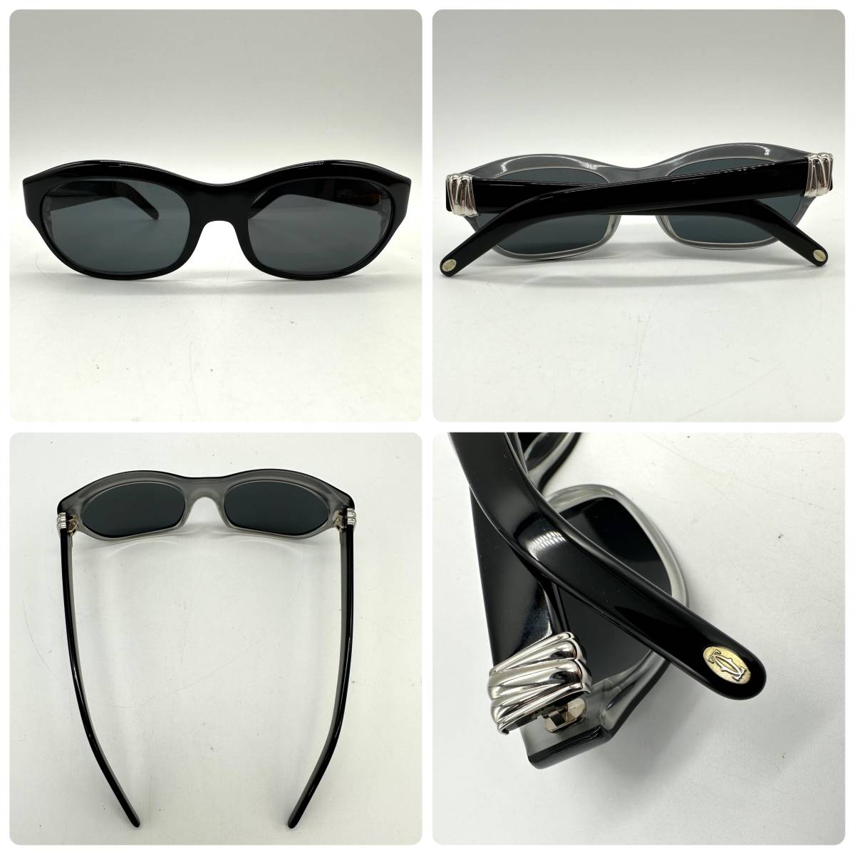 Cartier カルティエ サングラス 52□17 135 ブラック×シルバー