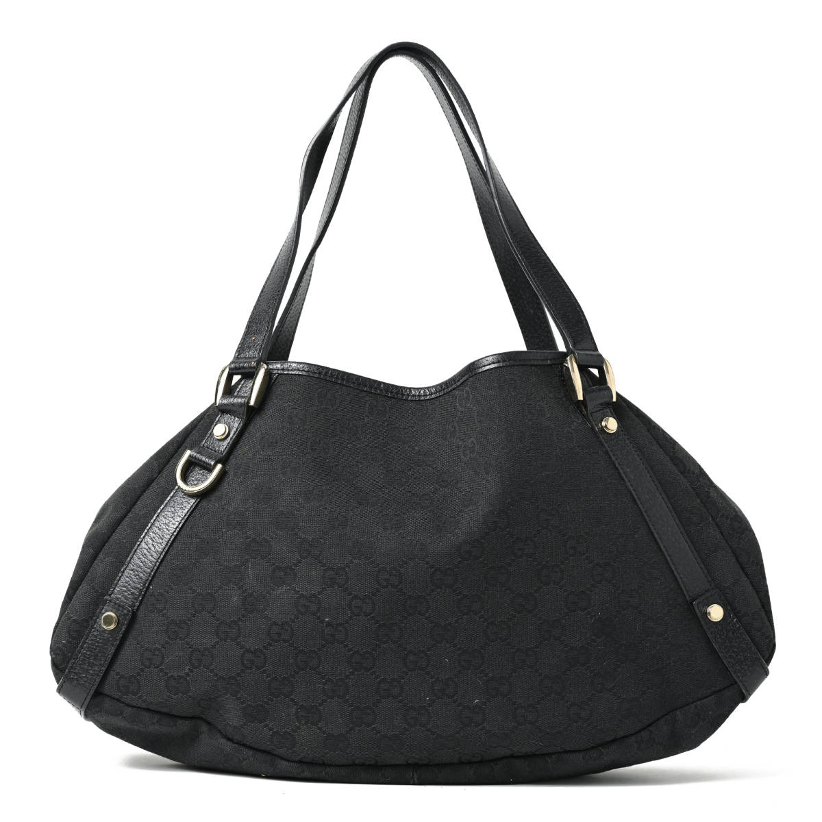 グッチ GUCCI トートバッグ ブラック キャンバス GG 肩掛け 黒 GG総柄