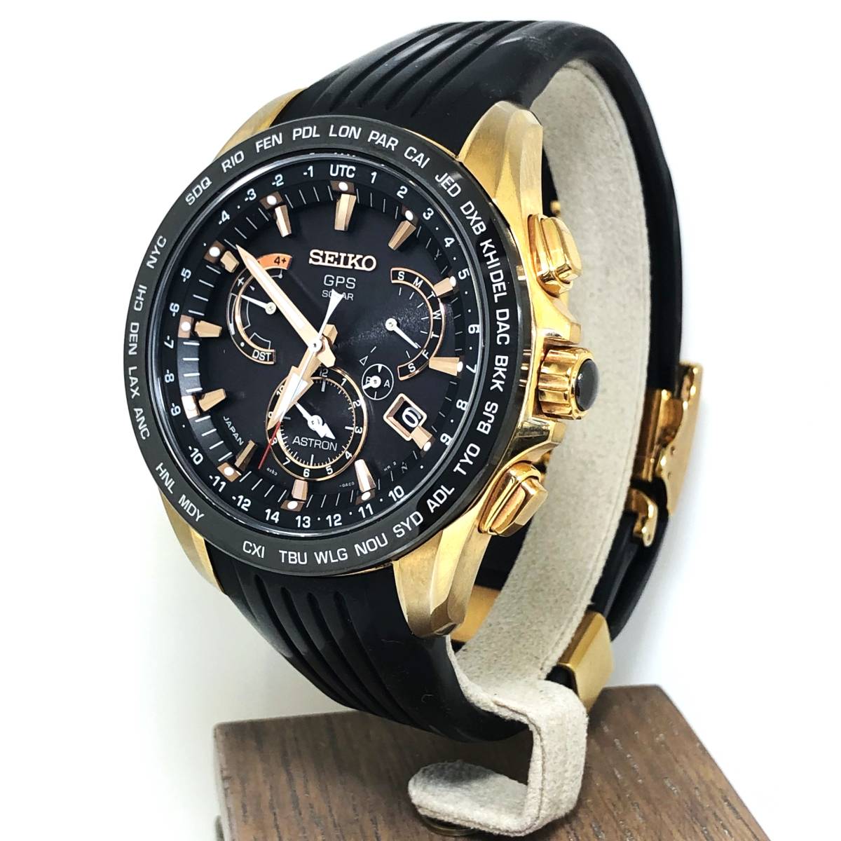 1円スタート】SEIKO セイコー 6T63-0000 クロノグラフ SS ブラック文字