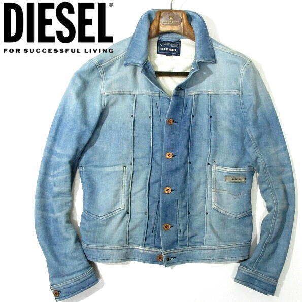 ▼ ディーゼル　【大本命！】 Gジャン　スウェットデニム　デニムジャケット　DIESEL　ジョグデニム　エイジング加工　メンズ　ジージャン