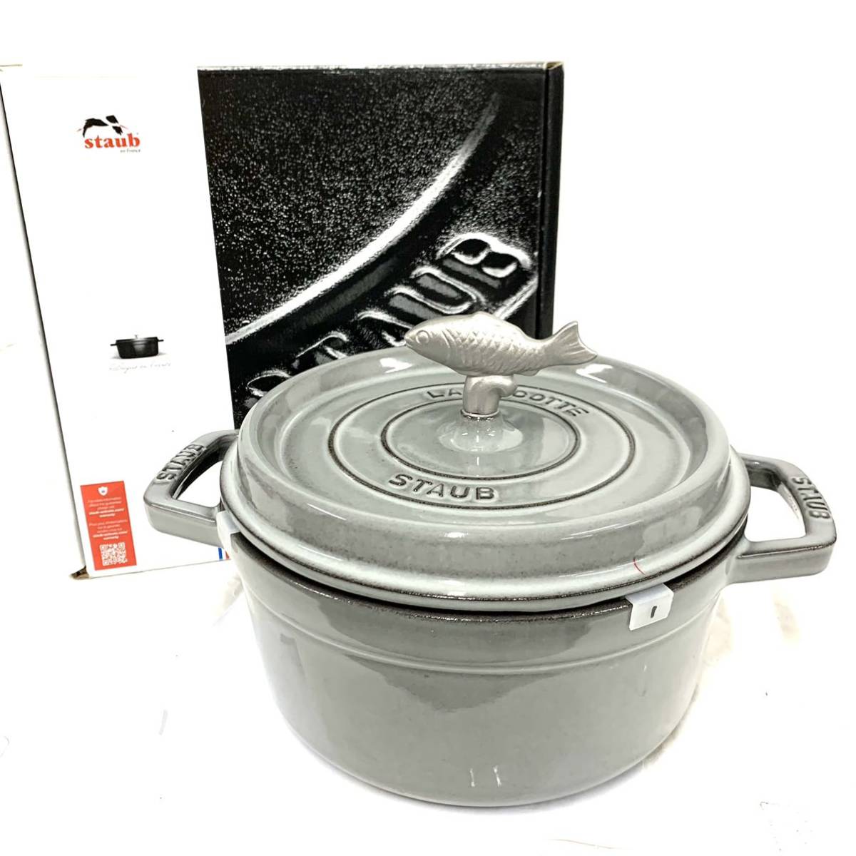 STAUB COCOTTE 両手鍋 グレー 18cm レシピ本付き STAUB/ストウブ
