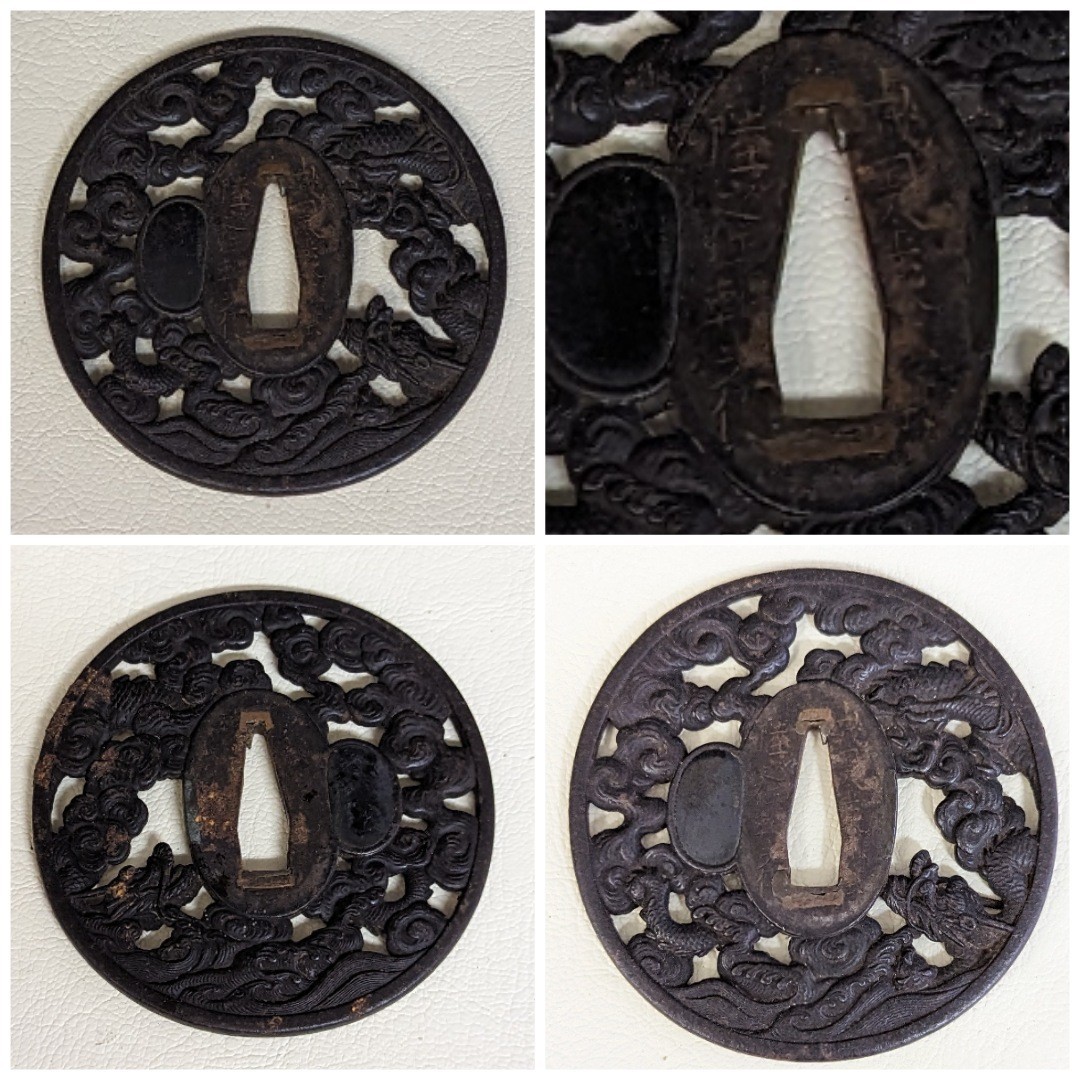 鍔まとめて 刀装具 刀の鍔 羽陽鶴陸之住 刀鍔 金工作 時代物 骨董品 