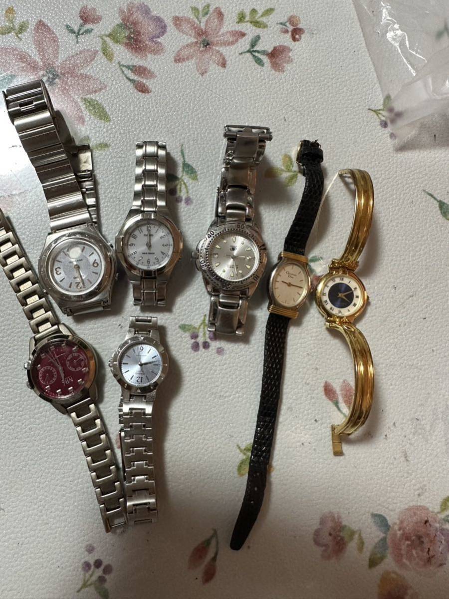 Christian Dior ，Givenchy，Fossil ，casio ，Orientなどレディースクォーツ腕時計7点まとめジャンク品管理番号10-185